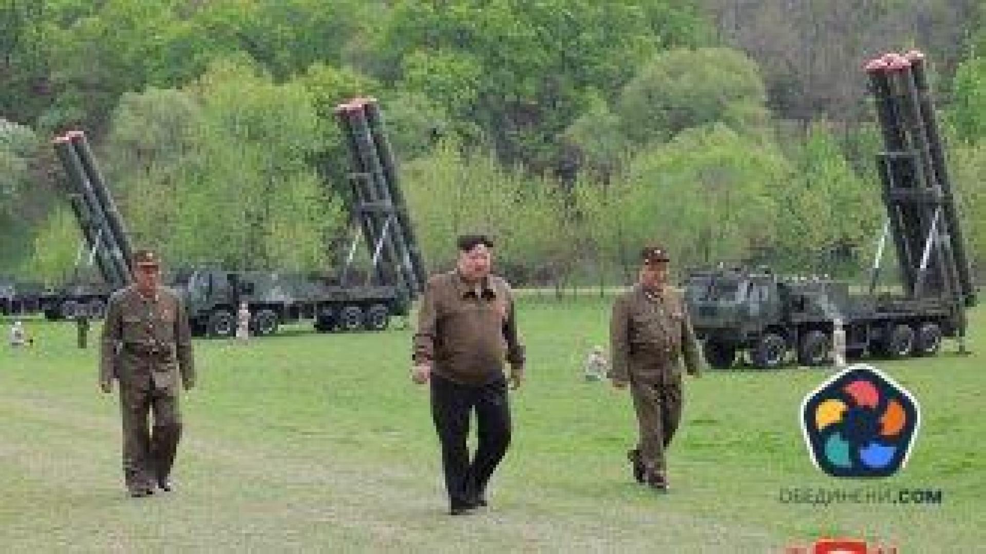 Ким Чен-ун инспектира тестовото изстрелване на нова ракетна система