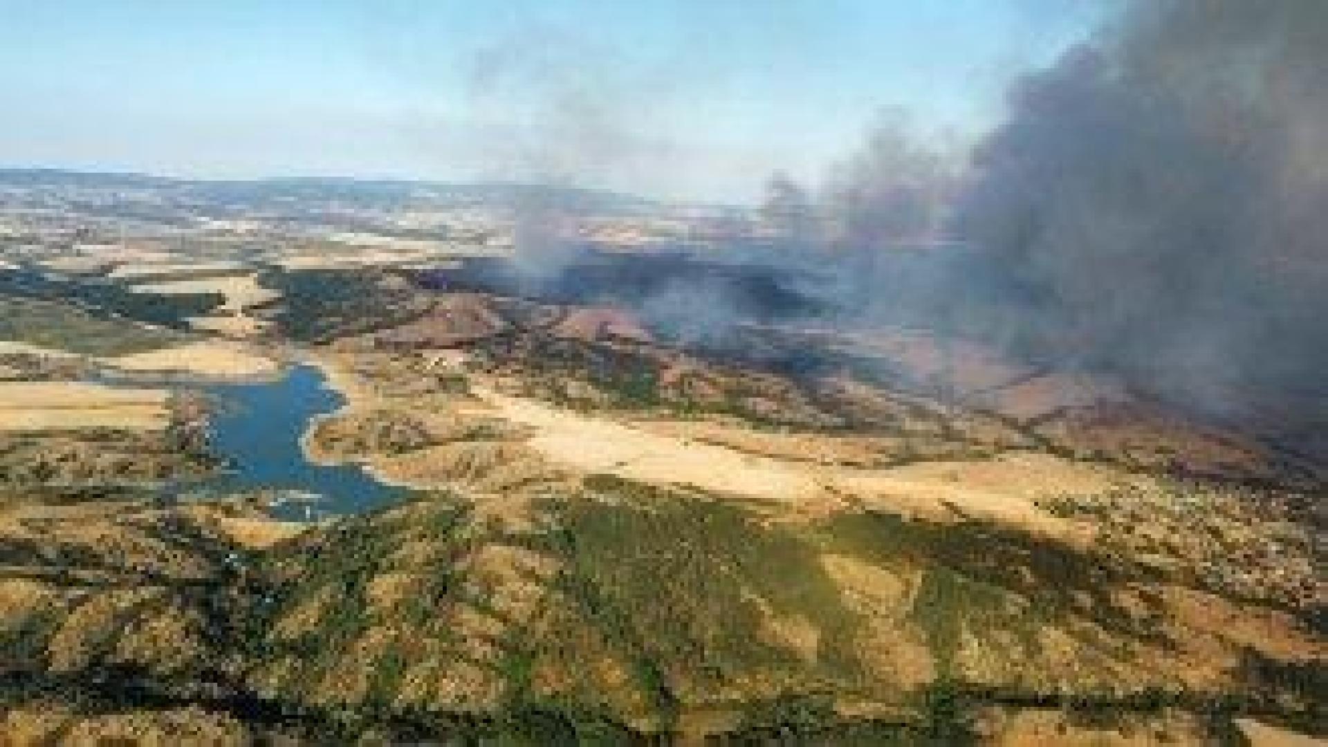 Пожарът край Доситеево вече не застрашава селото, но още не е овладян